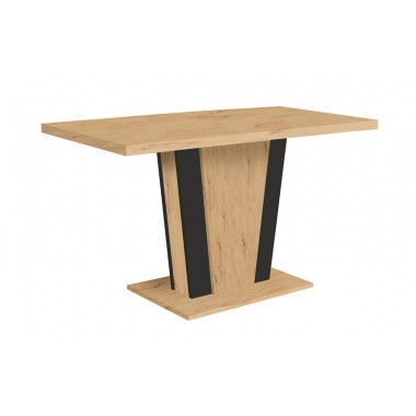 ZALDER nyitható étkezőasztal 120-160/68 cm, artisan tölgy/fekete