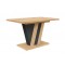 ZATAR nyitható étkezőasztal 125-170/75 cm, artisan tölgy/fekete