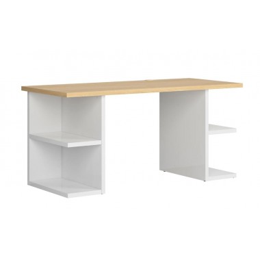NANDU BIU/160 íróasztal, lengyel tölgy/fehér