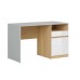 NANDU BIU1D1S íróasztal, lengyel tölgy/világos szürke/fényes fehér