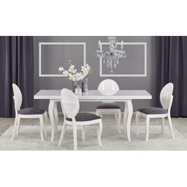 MOZART nyitható étkezőasztal, fehér, 140-180/80 cm