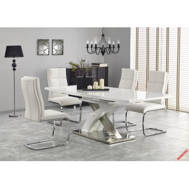 SANDOR 2 nyitható étkezőasztal fehér, 160-220/90 cm