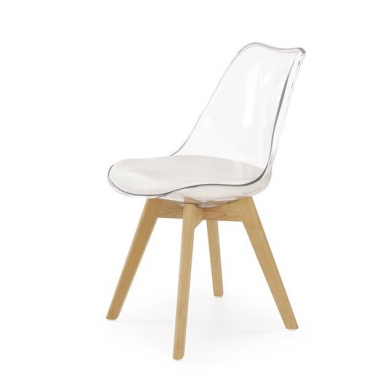 K-246 szék, átlátszó/fehér/bükk