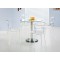 CYRYL kör étkezőasztal üveg/króm/márvány, 80 cm