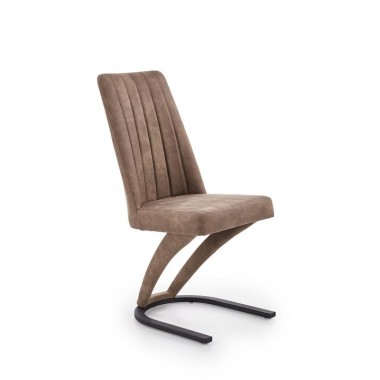 K-338 szék, barna textilbőr