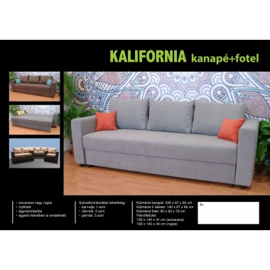 KALIFORNIA 3 üléses nyitható kanapé, 226 cm