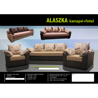 ALASZKA nyitható kanapé, 226 cm