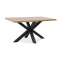 CROSS étkezőasztal, fekete fém láb/tölgy asztallap, 90x150