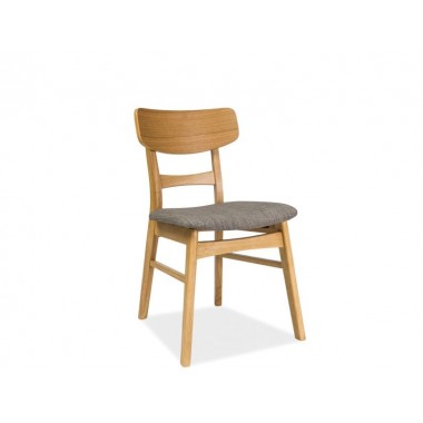 CD-61 szék, bézs szövet, tölgy fa