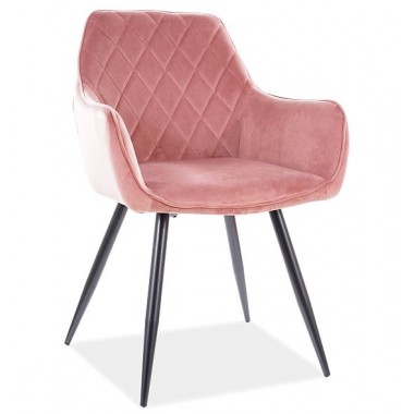 LINEA Velvet karfás szék, antik rózsaszín