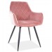 LINEA Velvet karfás szék, antik rózsaszín