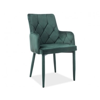 RICARDO Velvet karfás szék, zöld