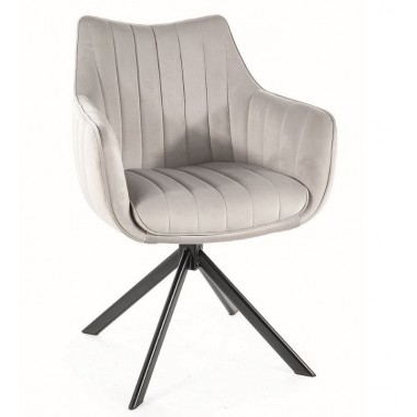 AZALIA Velvet forgatható szék, világosszürke