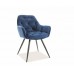 CHERRY Velvet karfás szék, kék
