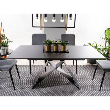 WESTIN SG nyitható étkezőasztal fekete, 120-160/80 cm