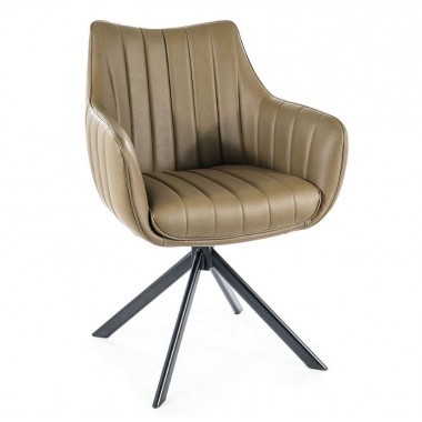 AZALIA forgatható szék, oliva textilbőr