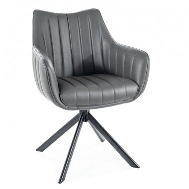 AZALIA forgatható szék, szürke textilbőr