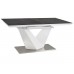 ALARAS II nyitható étkezőasztal grafit/lakkozott fehér, 120-180 cm