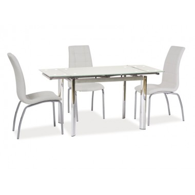 GD-019 bővíthető asztal króm/fehér, 100-150x70 cm