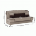 PERSI nyitható kanapé 195 cm, bézs/barna