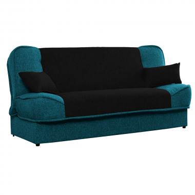 ASIA NEW nyitható kanapé 194 cm, türkiz/fekete