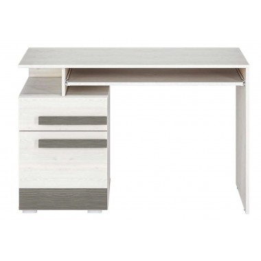 BLANCO 11 íróasztal, fehér fenyő/szürke színben