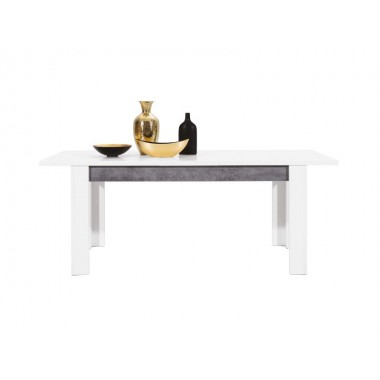 BRANDO B10 nyitható étkezőasztal 160-200 cm, fehér/beton színben