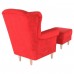 ASTRID fotel+puff, piros