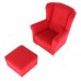ASTRID fotel+puff, piros