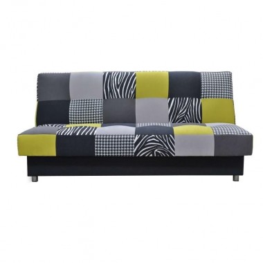 ALABAMA nyitható kanapé, lime zöld/szürke/fekete, 195 cm