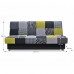 ALABAMA nyitható kanapé, lime zöld/szürke/fekete, 195 cm