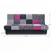 ALABAMA kanapé ágyfunkcióval és ágyneműtartóval, rózsaszín, 195 cm