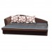 LAOS nyitható kanapé, barna szövet, balos, 197 cm