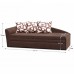LAOS nyitható kanapé, barna szövet, balos, 197 cm