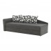 EMU nyitható kanapé balos, szürke/mintás, 197 cm