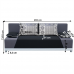 ROKAR nyitható kanapé fekete/szürke/mintás, 203 cm