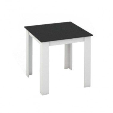 KRAZ étkezőasztal, fehér/fekete, 80x80