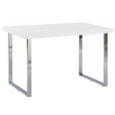 TALOS étkezőasztal 130x80 cm, magasfényű fehér
