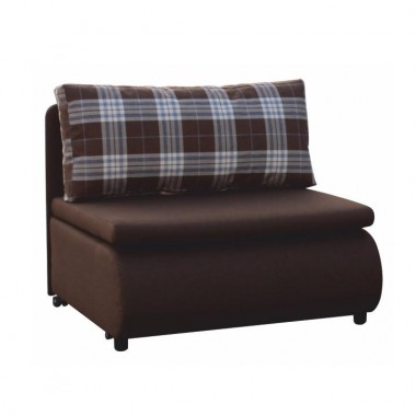KENY NEW fotelágy, barna/káró minta, 100 cm
