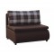 KENY NEW fotelágy, barna/káró minta, 100 cm