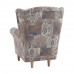 ASTRID fotel puffal, szövet vintage 1026 barna