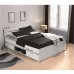 MICHIGAN, ágy fiókokkal, 140x200, fehér