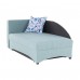 BELLA kanapé/fotelágy, mentol/szürke, balos, 150 cm