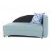 BELLA kanapé/fotelágy ágyfunkcióval, mentol/szürke, jobbos, 150 cm