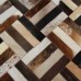 LUXUS bőrszőnyeg, barna /fekete/bézs, patchwork, 70x140 , bőr TYP 2