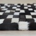 LUXUS bőrszőnyeg,  barna /fekete/fehér, patchwork, 69x140 TYP 6