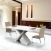 FARNEL étkezőasztal 160x90 cm, fehér magasfényű/beton