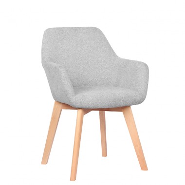 CLORIN design fotel, világosszürke/bükk