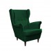 RUFINO füles fotel, zöld/dió