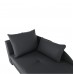 LAUREL kinyitható kanapé, szürke-fekete szövet, balos, 149 cm